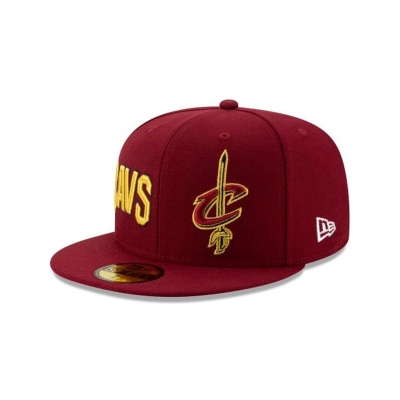 Red Cleveland Cavaliers Hat - New Era NBA Double Hit 59FIFTY Fitted Caps USA2483017